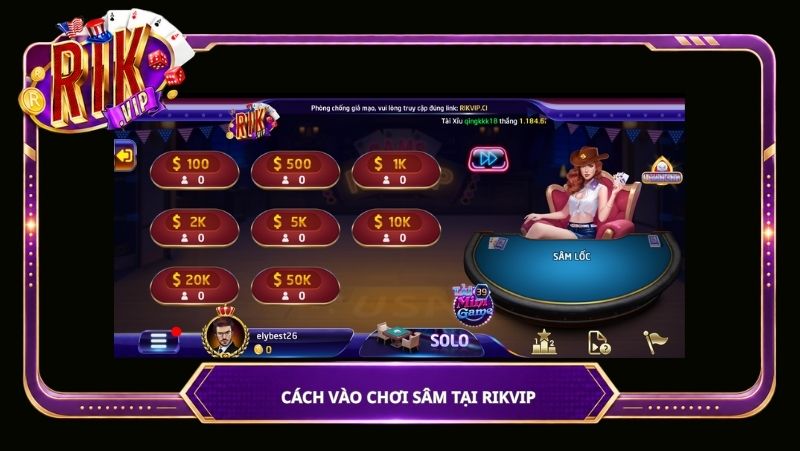 Cách vào chơi Sâm tại Rikvip