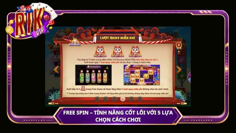 Free Spin – tính năng cốt lõi với 5 lựa chọn cách chơi