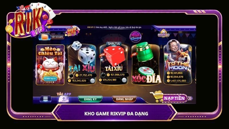 Kho game đa dạng hơn 50 tựa